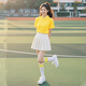 中小学生运动会开幕式旗手服装初高中生大合唱表演服啦啦队演出服 841浅蓝色短袖+白色百褶裙(加长 XXL 均码