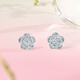 Saturday Fortune PT950 platinum earrings for women, sparkling rose platinum earrings B0915214, one pair, about 1.6g gift