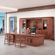 Ningqiu Luoge (NICHLORT) new Chinese style desk boss desk solid wood CEO office atmosphere high-end ebony wood executive desk bookcase combination 3.2 meters boss desk ash wood