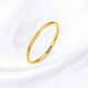 OKZ Gold Three Lives Three Worlds Plain Ring 9999 Pure Gold Ring for Men and Women Couple Ring Gold-plated Aperture Tail Ring for Girlfriend Smooth Ring No. 7 1g