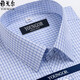 Gy Yageo New à manches courtes masculines Summer Coton Pure Coton sans fer à l'âge majeur Business Professional Plaid Blue Blue 6630 42