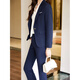 Purple Charming Business Suit Women's Spring and Autumn Blazer Suit High-end Temperament Formal Work Wear Three-piece Set (Off Shelf) Blue Suit L (Recommended 100-110 Jin Jin equals 0.5 kg)