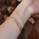 Chishe 18k gold light gold ins style natural diamond bracelet minimalist style 26 letters anklet au750 anklet