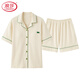 
LangSha (LangSha) high-end couple pajamas pure cotton shorts shorts simple cardigan can be worn on the outside for men and women's cotton home clothes in summer X12706-12806# L women's style