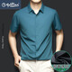 Jinlilai high-end light luxury silk short-sleeved shirt for men in summer cool, non-scalding, anti-wrinkle-free, markless, men's half-sleeved shirt for men in sky blue light luxury [real ice silk] S 3890-115Jin [Jin equals 0.5 kg]