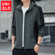 
Uniqkuku [same style in the mall] official website Flag Arch Store new style work clothes can be removed and loose coat for men Korean style versatile windbreaker men young men 6629 black L