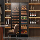 BAIKAILUN double-door thermostatic wine cabinet with double-door brown glass seamlessly embedded in large-capacity air-cooled frost-free office home tea beverage liquor wine fruit preservation refrigerator 1.8 meters | brown glass dual temperature zone | red wine + tea style 105 bottles thin section