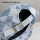 CHARLIE&KELLI Spring and Summer Sunscreen Beret Women's 2026 New Size Square Forward Cap Birthday Gift for Wife and Girlfriend Denim Blue Valentine's Day Gift for Girlfriend One Size
