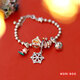Two cats and pigs cartoon pigs Christmas stockings snowflakes 925 silver beads holiday beads bell bracelet bracelet beads for women ring bell (only one bead)