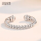 Misu Platinum pt950 Twist Open Ring Platinum Twisted Silk Plain Tail Ring Retro Jewelry as a Birthday Gift for Your Girlfriend For more Specifications, please contact customer service for customization