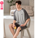 Fenton self-operated flagship store 25 new spring and autumn pajamas for men to wear outside Modal cotton antibacterial large size home clothes set