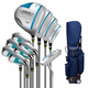 POLO GOLF golf clubs, a complete set of 11 teaching practice clubs, men's beginner training club set, men's carbon shaft + dark blue trolley bag