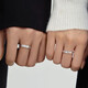 Fakou Crushed Ice Platinum Couple Ring PT950 Platinum Ring Wedding Ring Valentine's Day Gift for Girlfriend Platinum-Single Ring Order Notes