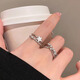 KZD999 sterling silver star zircon open ring female niche design student party light luxury decorative index finger ring star ring two-piece set same style