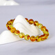 Famous family natural flower amber bracelet for men and women, single circle round bead red leaf explosion amber bracelet birthday gift for girlfriend 9mm