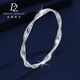 Duozun pt950 platinum bracelet for women with curly grass pattern Möbius strip platinum bracelet as a Chinese Valentine's Day gift for girlfriend, inner diameter 50mm, weight 21-22g, thickness about 3.6mm
