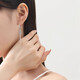 QIANSHU pt950 platinum earrings for women, fashionable platinum tassel star earrings, versatile earrings, earrings, earrings, one pair, 2.9-3.1g