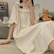 
Single Nanwei comes with chest pad nightgown long sleeve loose student pajamas for women Spring and Autumn Comfortable Princess Style Dormitory Mid-length style can be worn outside 16853# Princess Style Long Sleeve (Extended Version) M with chest pad [Suggested 95 Jin [Jin equals 0.5 kg]]