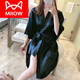 Cat Man (MiiOW) ice silk short-sleeved nightgown for women summer sexy plus fat plus large size fat MM200Jin [Jin equals 0.5 kg] bathrobe real pajamas women spring and autumn nightgown 5012# 3XL (170 200Jin [Jin equals 0.5 kg])