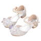 Ruiyang Versión coreana de los tacones de los niños zapatos de cristal para niños zapatos princesa de princesas Estudiantes de la etapa del escenario zapatos del vestir los zapatos de vestir plateado a9928 plateado 26 longitud interna 16.5 cm
