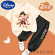 Disney (Disney) Yuanbao Shi Ao Bing Clothes Short Sleeve 2025 Summer Pure Cotton New Nezha Clothes Outside Fashionable Children's Set B1018 White + 983 Red + B1017 Black 110 (Suggested height 95-105cm)
