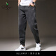 Salaviv Brand Jeans Men's Spring Trendy Brand 2025 Nouveau pantalon occasionnel lâche Pantalon Harem Black S 28 Poids approprié 90-110Jin [Jin est égal à 0,5 kg]