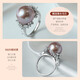 Queen of Pearls S925 Silver 12-13mm Purple Freshwater Pearl Ring Live Female Ring Birthday Gift