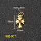 18K gold handmade ancient gold cross pendant lift butterfly bead accessories diy bracelet braided rope accessories pendant WQ-007 red small cross, one piece 18K gold