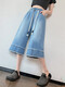 Jingluoya Fat mm Large Size Denim Cropped Pants Women's Medium Pants Summer Thin Wide Legs Loose Tight High Waist Slimming 200 Jin Jin equals 0.5 kg 6629 Blue Cropped Jeans 4XL Recommended 161 Jin Jin equals 0.5 kg -180 Jin Jin equals 0.5 kg
