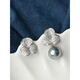 2025 New Pearl Earrings Gift Niche Versatile Earrings Platinum Gray Natural Seawater Platinum Gray Pearls 14mm