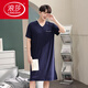 Langsha Men Camanos de una pieza Summer Summer Sail Silk Nightgown Modal de gran tamaño de gran tamaño Long Campo suelto 844 Gris oscuro L [recomendado 100-140Jin [Jin equivale a 0.5 kg]]]