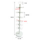 Yonghuan Sechs-Layer Windmill Frame Keychain Mall Stationery Store Rotary Jewelry Hanger Display Rack Bodet Metal Regal Schwarz einstellbar 6 einstellbare 9435x435x1900