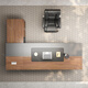 OUDITU boss desk and chair combination simple modern president desk high-end executive desk manager desk desk large leaf walnut + iron gray all over the network to as low as 1.6 meters boss desk