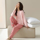 Urban Beauty Round Neck Pajamas Women's 2025 Spring New 100 Pure Cotton Striped Home Clothes Two-piece Set 17801 Women's Style/Main Picture Color One Size M