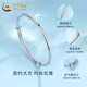 China Gold (CHINA GOLD) PT950 platinum glossy push-pull bracelet, light luxury, simple and high-end Valentine's Day birthday gift for girlfriend and wife, platinum glossy push-pull bracelet, about 13.2g