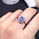 Shaoyu natural tanzanite ring S925 silver inlaid with light luxury texture, classic and generous 5*7mm