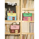 Tagi. Smart Little House Waterproof Leather Portable Wash Bag Large Capacity Portable Storage Bag Cosmetic Bag-Cheese Sea Salt