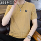 
JEEP SPIRIT2025 summer new men's ice silk short-sleeved T-shirt trendy men's half-sleeved T-shirt dark-printed men's quick-dry top 698 black L 115-130Jin [Jin equals 0.5 kg]