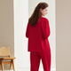 Fenteng Spring and Autumn Couple Red Pajamas Women's Long Sleeve Wedding Zodiac Year Newlywed Suit Big Red Single Women's L