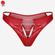 
Siluan 2025 men's bright colors leather PU underwear sexy thong men's imitation leather hollowed-out men's stage performance T-trousers red ones (95-150Jin[Jin equals 0.5 kg])