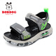 Babudou children's shoes summer boys' beach shoes casual lightweight children's sandals 105552117 lead gray/flash green 27