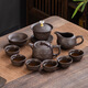 Jiangmingtang high-end purple sand embossed kung fu tea set set for gift giving to elders, leaders, customers, promotions, retirement and housewarming for colleagues, purple sand set-gift box style