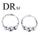 DRSJ9999 Genuine Silver Jewelry Sterling Silver Earrings Earrings Earrings 999 Pure Silver Middle-aged and Elderly Earrings Women's Elderly Gift for Mother Transfer Beads Medium Size
