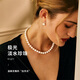 Pearl Queen S925 Silver Pearl Necklace 9-10mm Freshwater Clavicle Chain Birthday Gift for Women