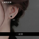 Lnieer 999 Pure Silver Black Super Flash Earrings for Women with Ear Holes for Sleeping No-Removal Earrings Screw Button Ear Bone Nails Earrings Jewelry Pair of 6mm Black Earrings 999 Pure Silver
