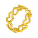 Guran 5d gold ring women's heart-shaped pure gold cyanide-free glossy small peach heart ring gold ring heart-to-heart jewelry 10# 1.65g in stock