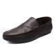 Red Dragonfly Frühling atmungsaktiv vielseitig bequemer lässiger Lederschuhe Britische trendige Herrenschuhe 2025 Anti-Rutsch-Faulenschuhe D829 Black 39