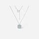 Saturday Fortune PT950 Platinum Necklace for Women Sparkling Sugar Cube Platinum Pendant B0615211 About 4.18g 40+5cm Gift