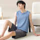 Aimu Meigui 2025 summer new men's pajamas pure cotton thin sleeveless shorts loose casual and comfortable home clothes can be worn outside 02J13651 men's XL -