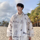 Chang Luzhu [1390 Menschen gelobt] Ice Seidenscreen-Kleidung im Freien im Sommer im Sommer Ultra-dünn lose lässige Jacke Korean Style Trend Black 5xl